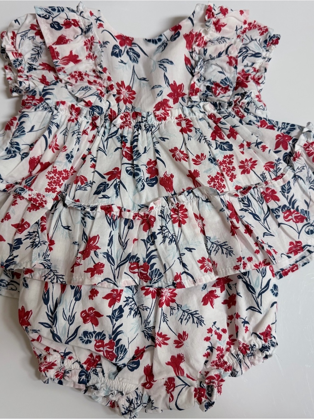 Janie and Jack Baby Red/white/blue ditsy floral set